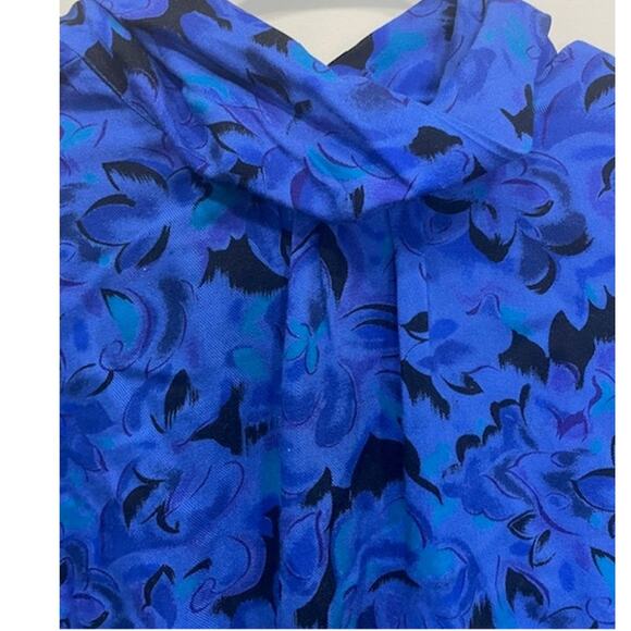 Vintage Pendleton Wool Blend Blue Black Floral Button Detail Blouse Size 10 - Picture 6 of 9